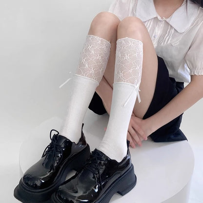 Plain Lace Panel Socks mySite