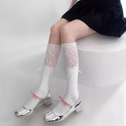 Plain Lace Panel Socks mySite