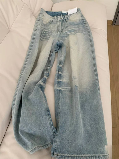 Distressed Washed Wide Leg Jeans (Various Designs) SpreePicky