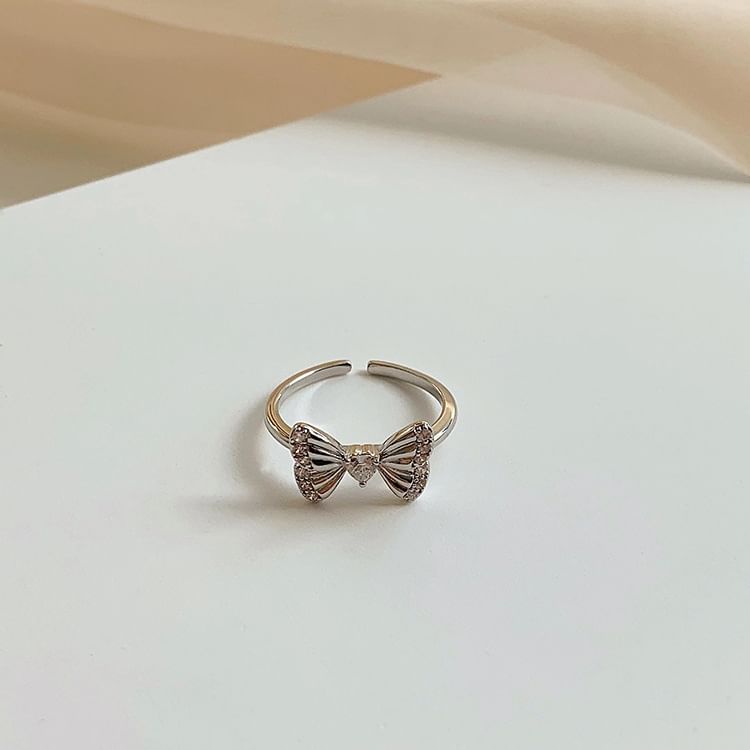 Bow Sterling Silver Open Ring SpreePicky