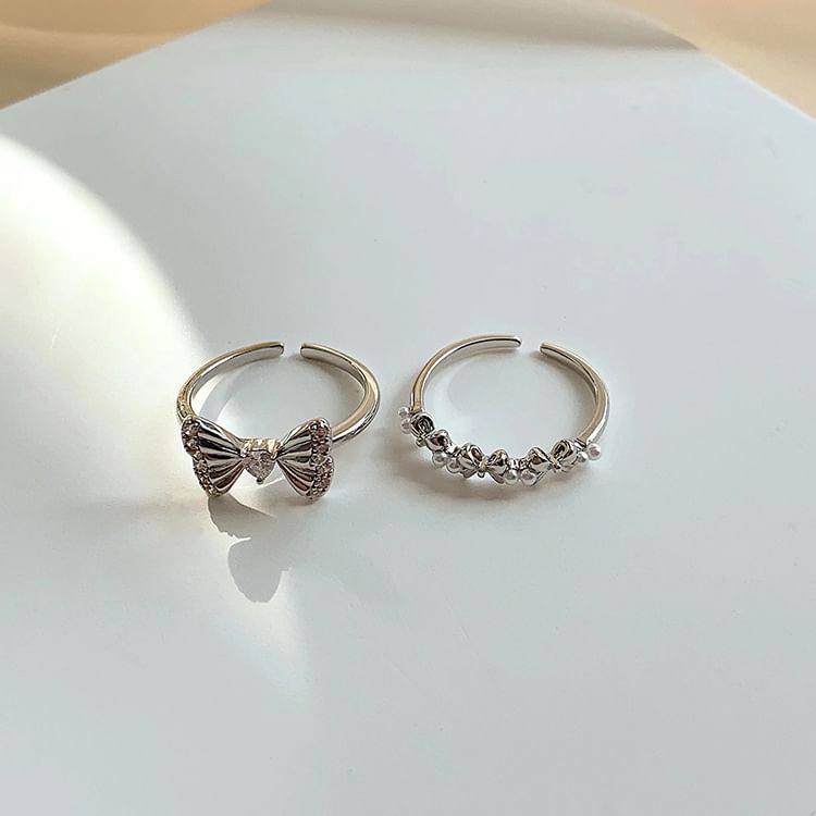 Bow Sterling Silver Open Ring SpreePicky