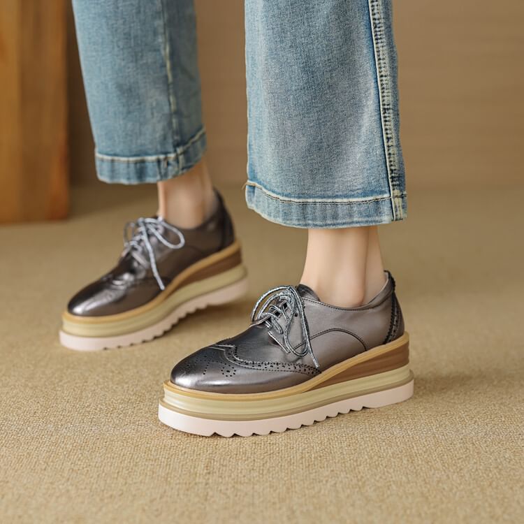 Platform Brogue Derby Shoes SpreePicky