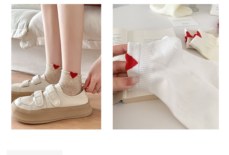 Heart Patterned Short Socks Set SpreePicky