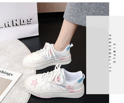 Platform Star Applique Panel Mesh Sneakers mySite