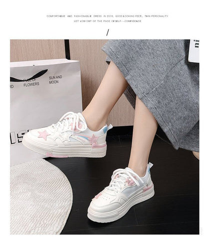 Platform Star Applique Panel Mesh Sneakers mySite