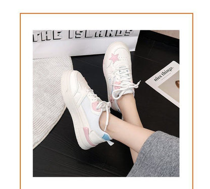 Platform Star Applique Panel Mesh Sneakers mySite