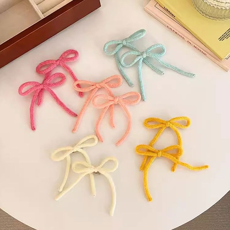 Bow Knit Hair Clip SpreePicky