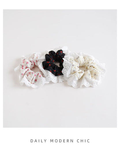 Floral Print Panel Scrunchie mySite