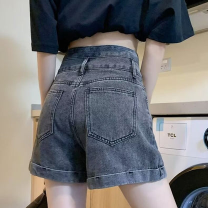 High Waist Denim Shorts SpreePicky