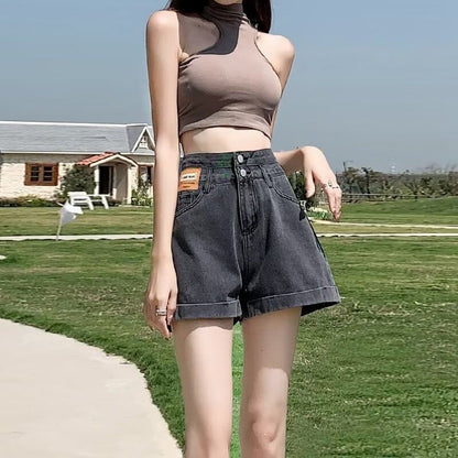 High Waist Denim Shorts SpreePicky