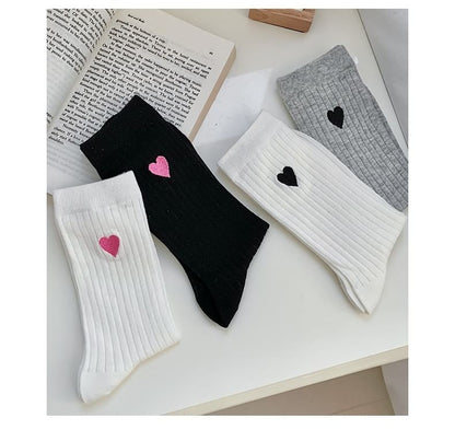 Heart Embroidered Socks Set SpreePicky