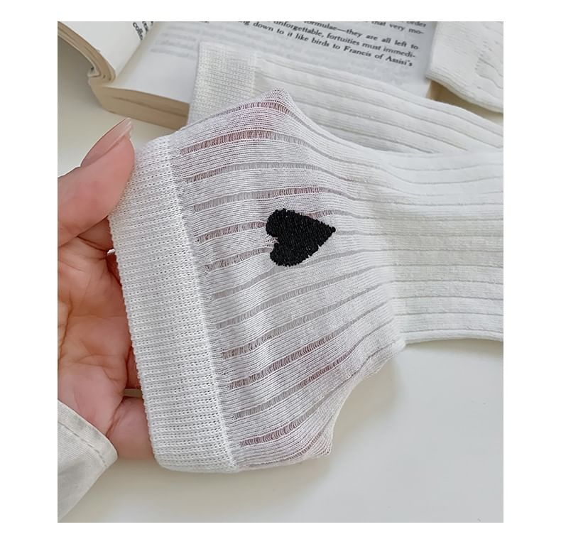 Heart Embroidered Socks Set SpreePicky