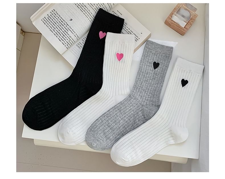 Heart Embroidered Socks Set SpreePicky