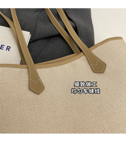 Two Tone Canvas Tote Bag / Bag Charm / Set SpreePicky