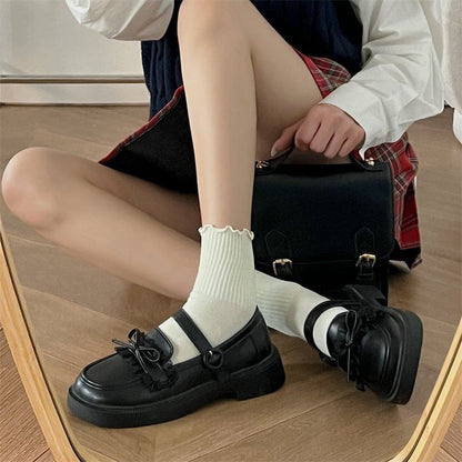 Faux Leather Ribbon Loafers mySite