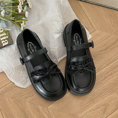 Faux Leather Ribbon Loafers mySite