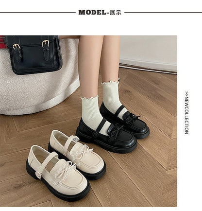 Faux Leather Ribbon Loafers mySite