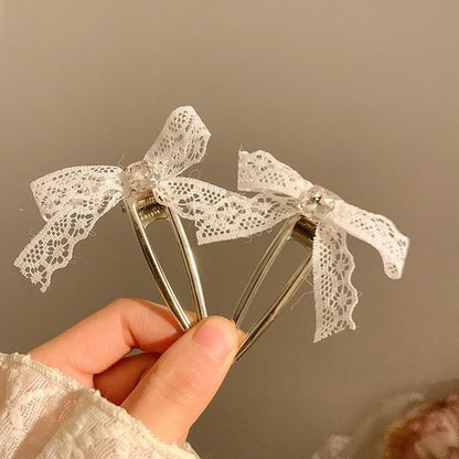 Lace Bow Alloy Hair Clip SpreePicky