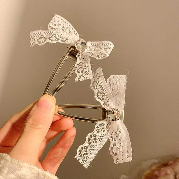 Lace Bow Alloy Hair Clip SpreePicky