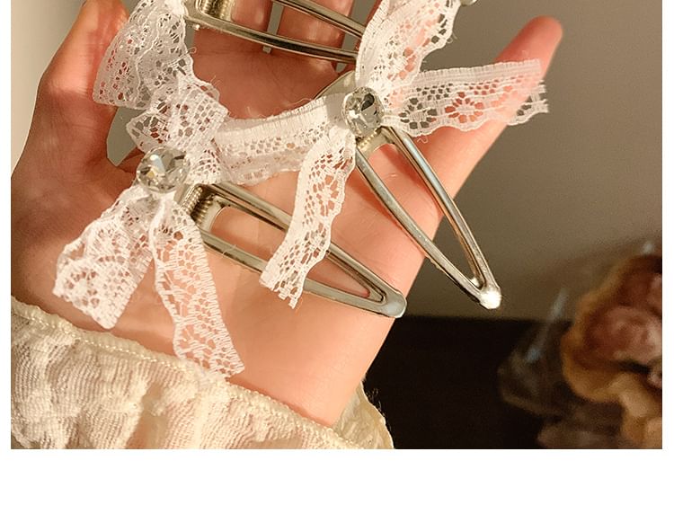 Lace Bow Alloy Hair Clip SpreePicky