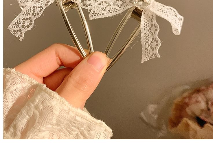 Lace Bow Alloy Hair Clip SpreePicky