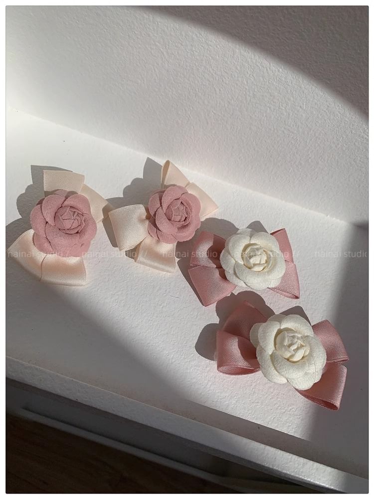 Floral Bow Hair Clip SpreePicky