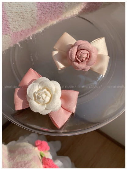 Floral Bow Hair Clip SpreePicky