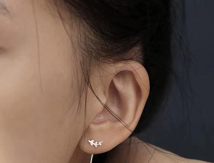 Asymmetrical Leaf Ear Stud SpreePicky