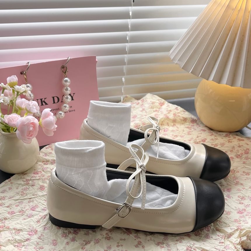 Two Tone Bow Mary Jane Shoes SpreePicky