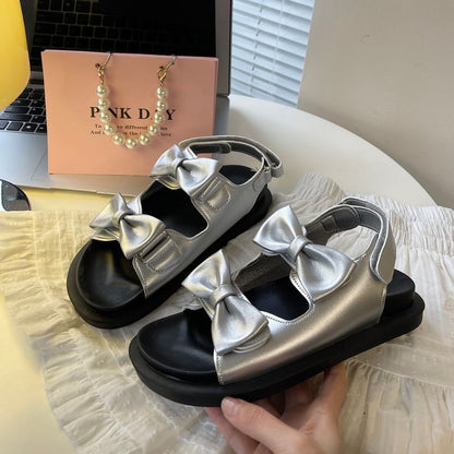 Two Tone Bow Sandals SpreePicky