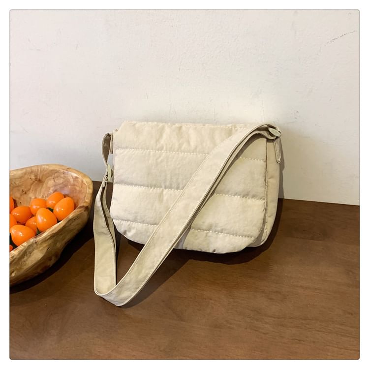 Plain Quilted Flap Crossbody Bag SpreePicky