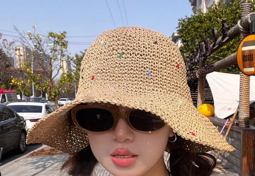 Melange Straw Sun Hat SpreePicky