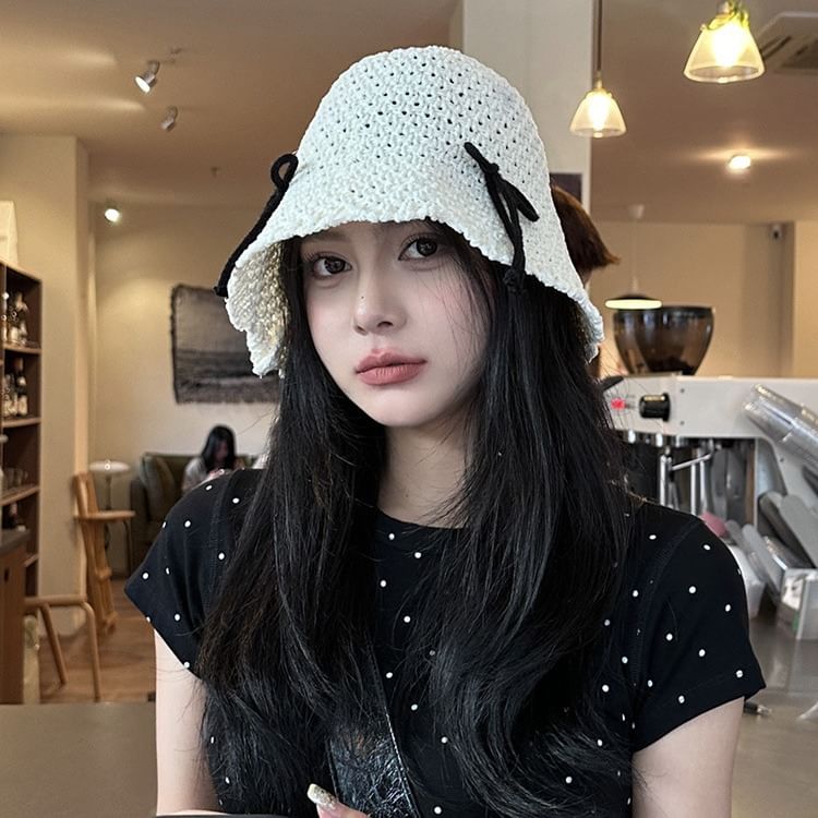 Bow Woven Bucket Hat SpreePicky