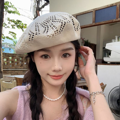 Eyelet Beret Hat SpreePicky