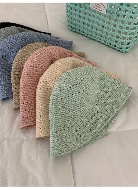 Eyelet Straw Bucket Hat SpreePicky