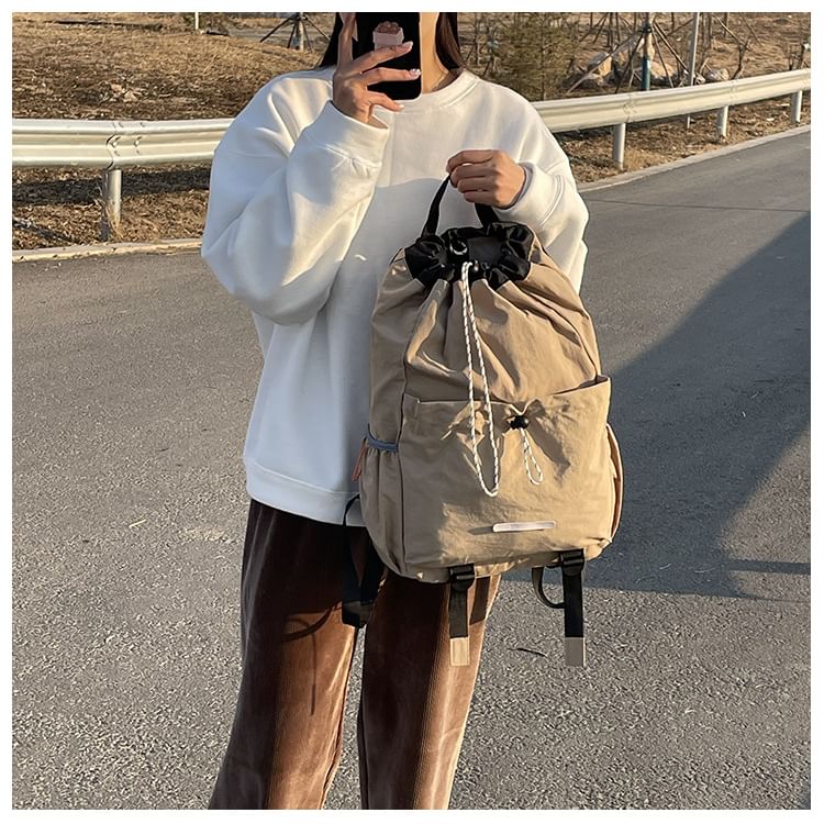 Drawstring Multi-Pocket Backpack mySite