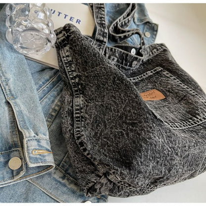 Applique Denim Tote Bag mySite