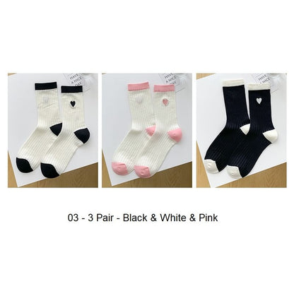 Two Tone Crew Socks Set SpreePicky