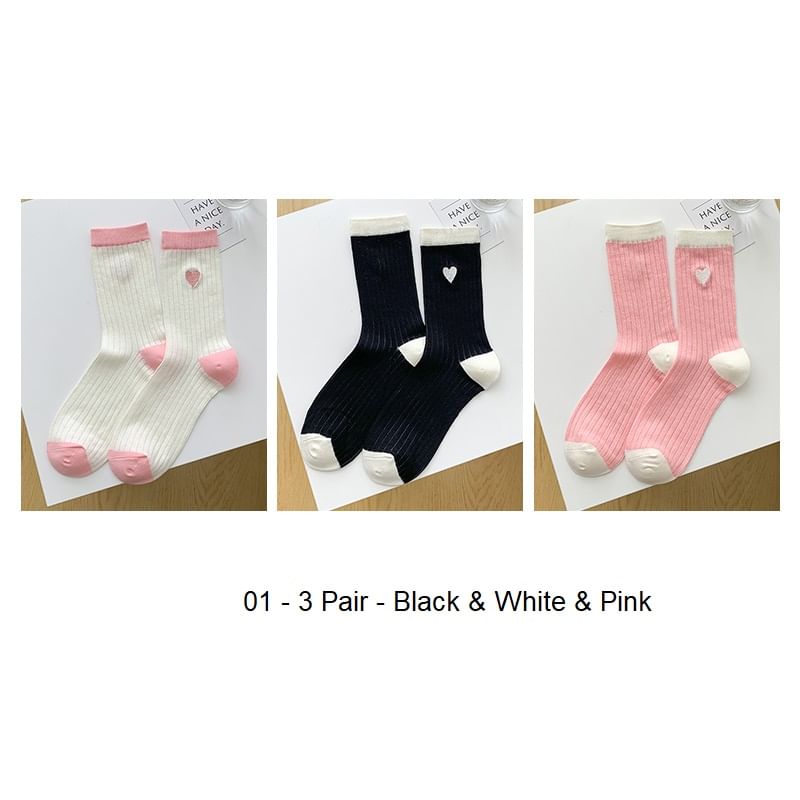 Two Tone Crew Socks Set SpreePicky