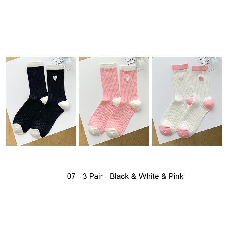 Two Tone Crew Socks Set SpreePicky