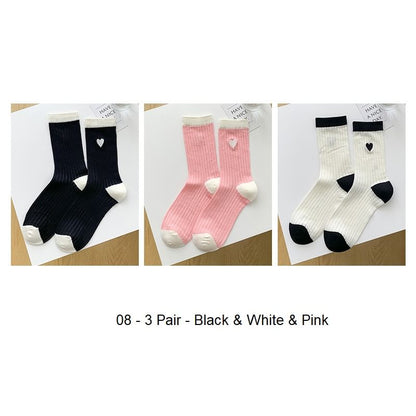 Two Tone Crew Socks Set SpreePicky