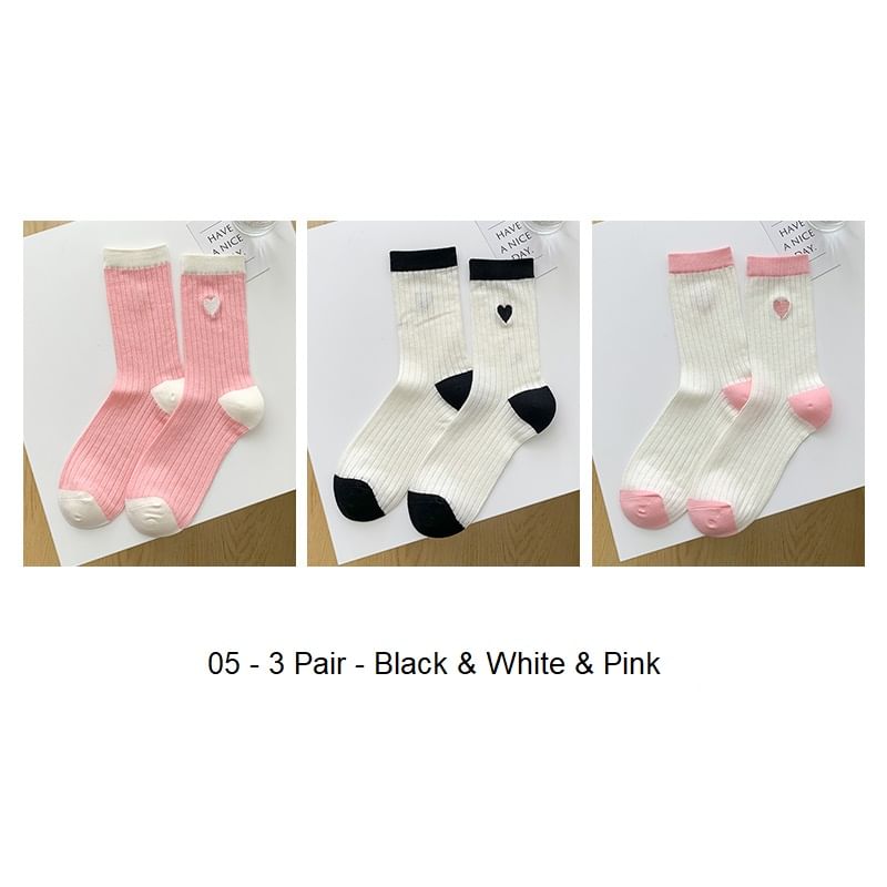 Two Tone Crew Socks Set SpreePicky