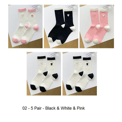 Two Tone Crew Socks Set SpreePicky