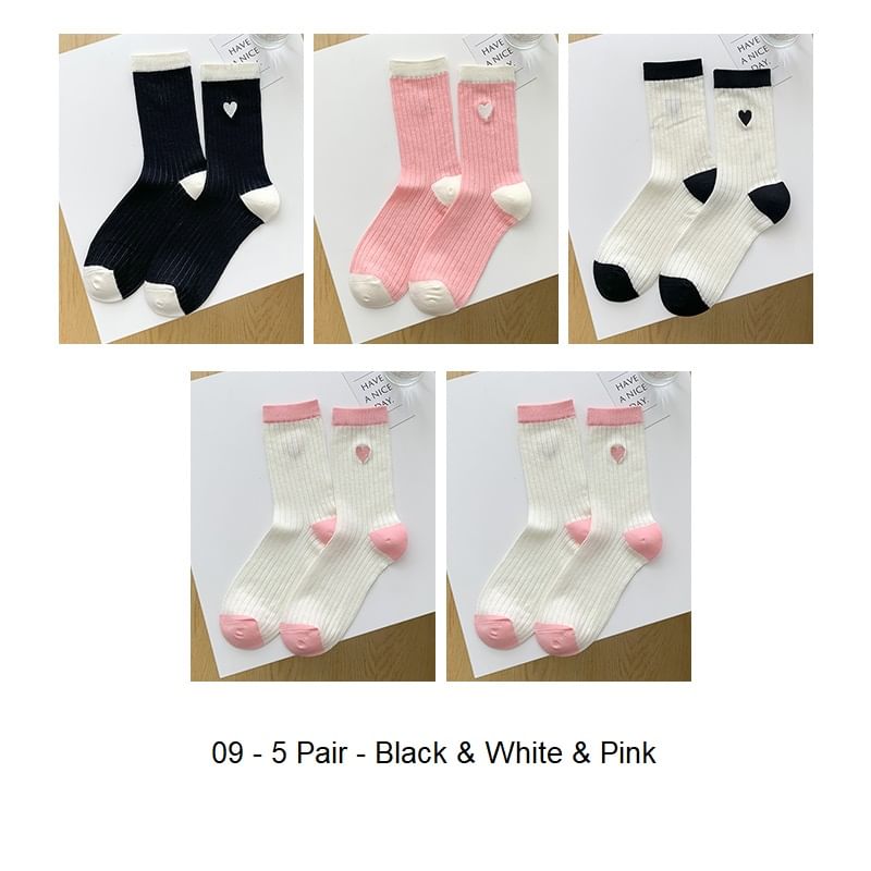 Two Tone Crew Socks Set SpreePicky