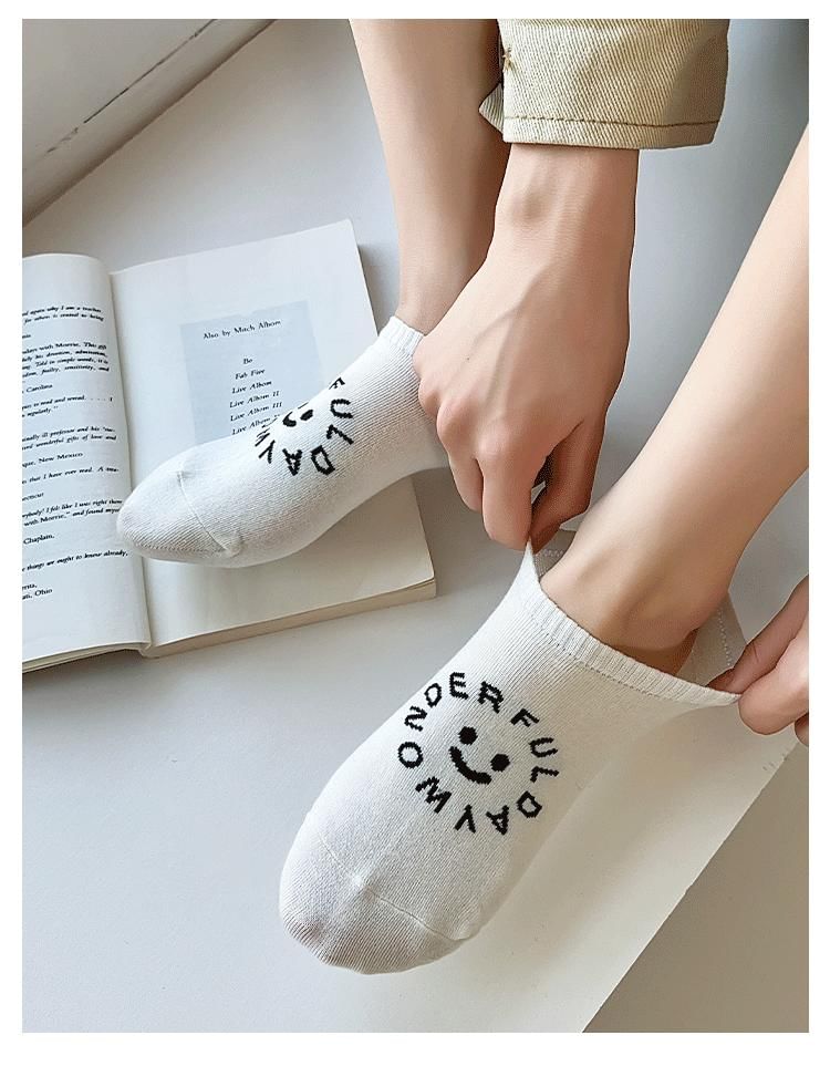 Lettering Low Cut Socks Set SpreePicky