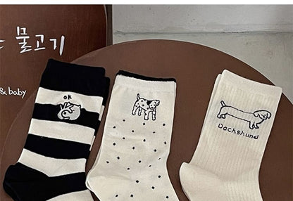 Dog Embroidered Socks Set SpreePicky