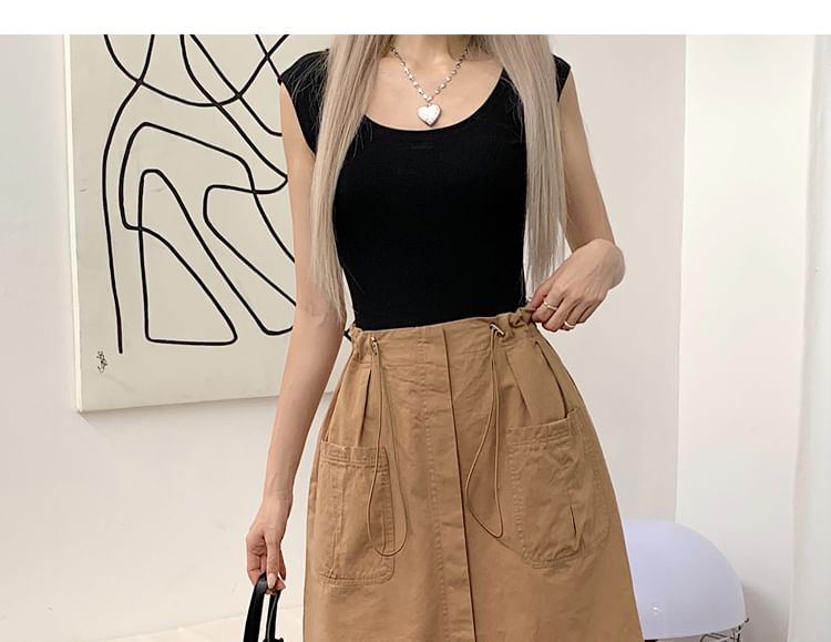 Drawstring Waist Plain A SpreePicky