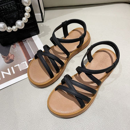 Platform Cross Strap Faux Leather Slingback Sandals SpreePicky