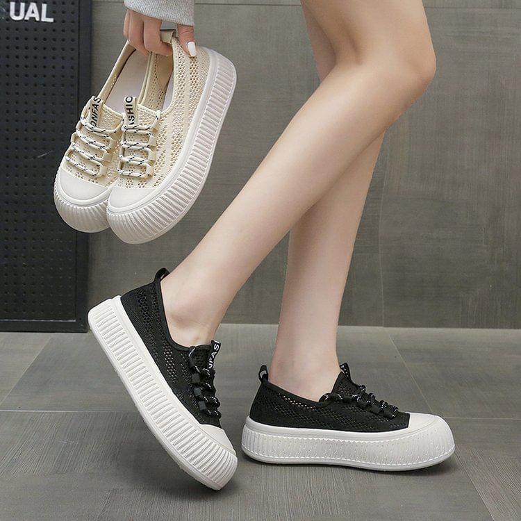 Mesh Panel Platform Sneakers SpreePicky