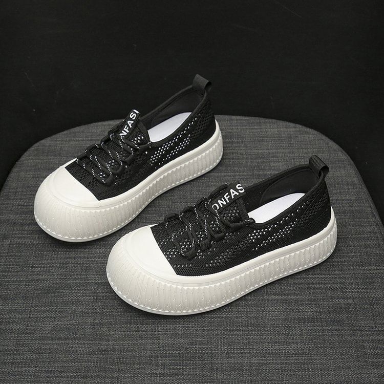 Mesh Panel Platform Sneakers SpreePicky